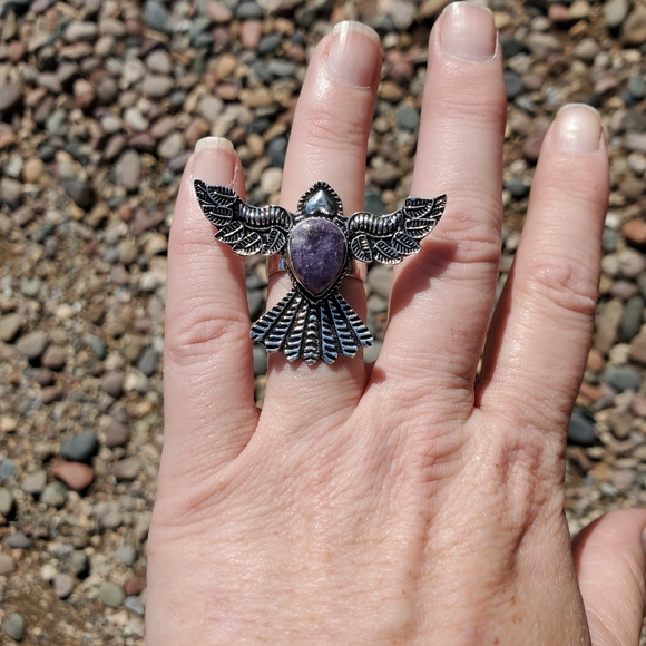 New Lepidolite 925 Silver Mystic Ring. - Picture 7 of 16